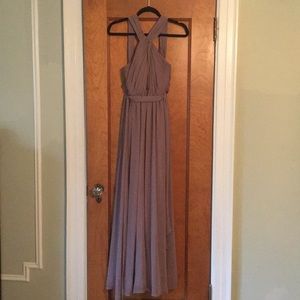 Jenny Yoo chiffon bridesmaid dress in Pecan
